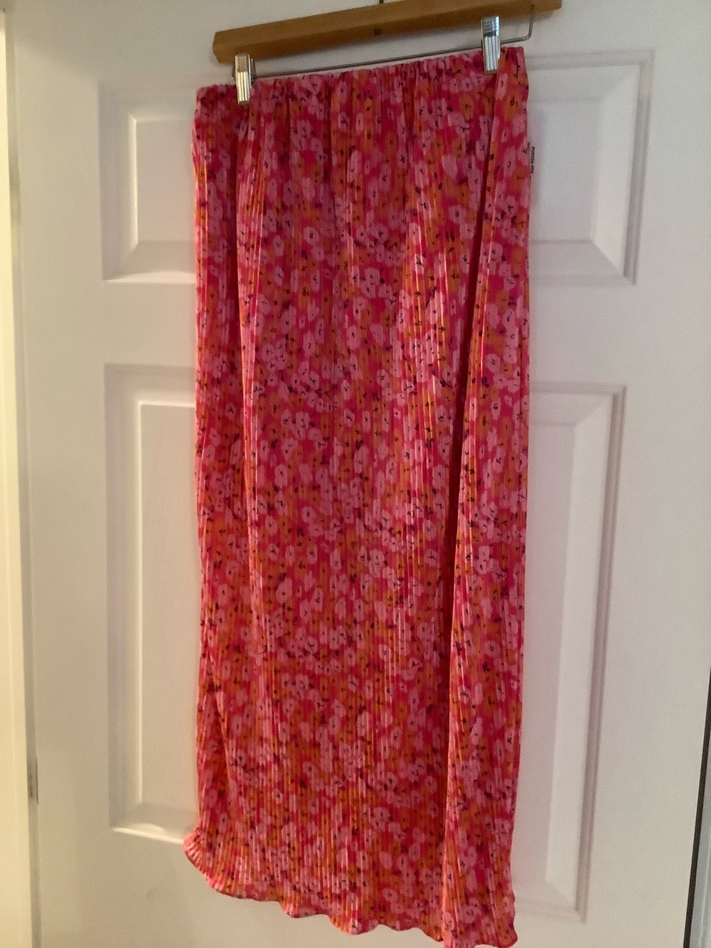 Petal & Pup Pink and Orange Floral Pleated Maxi Skirt